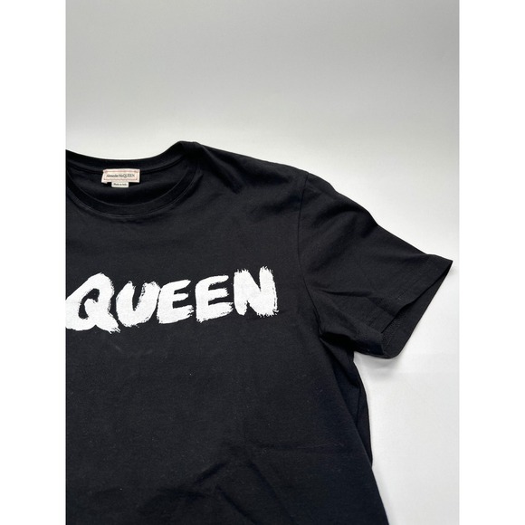 Alexander McQueen T-Shirt Mens Medium Black Graphic Logo Italy Designer - Picture 4 of 9